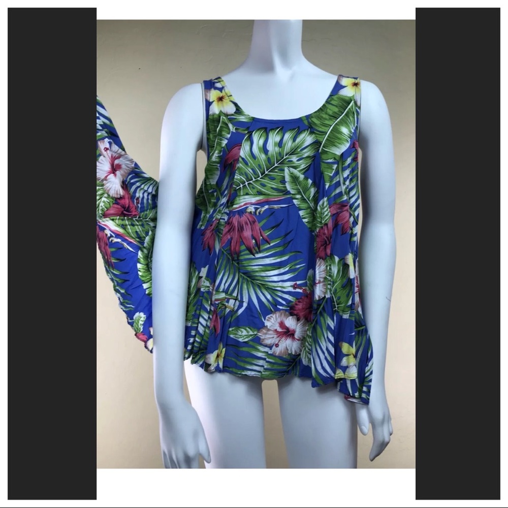 Philosophy Floral print Hawaiian Top Tropical L